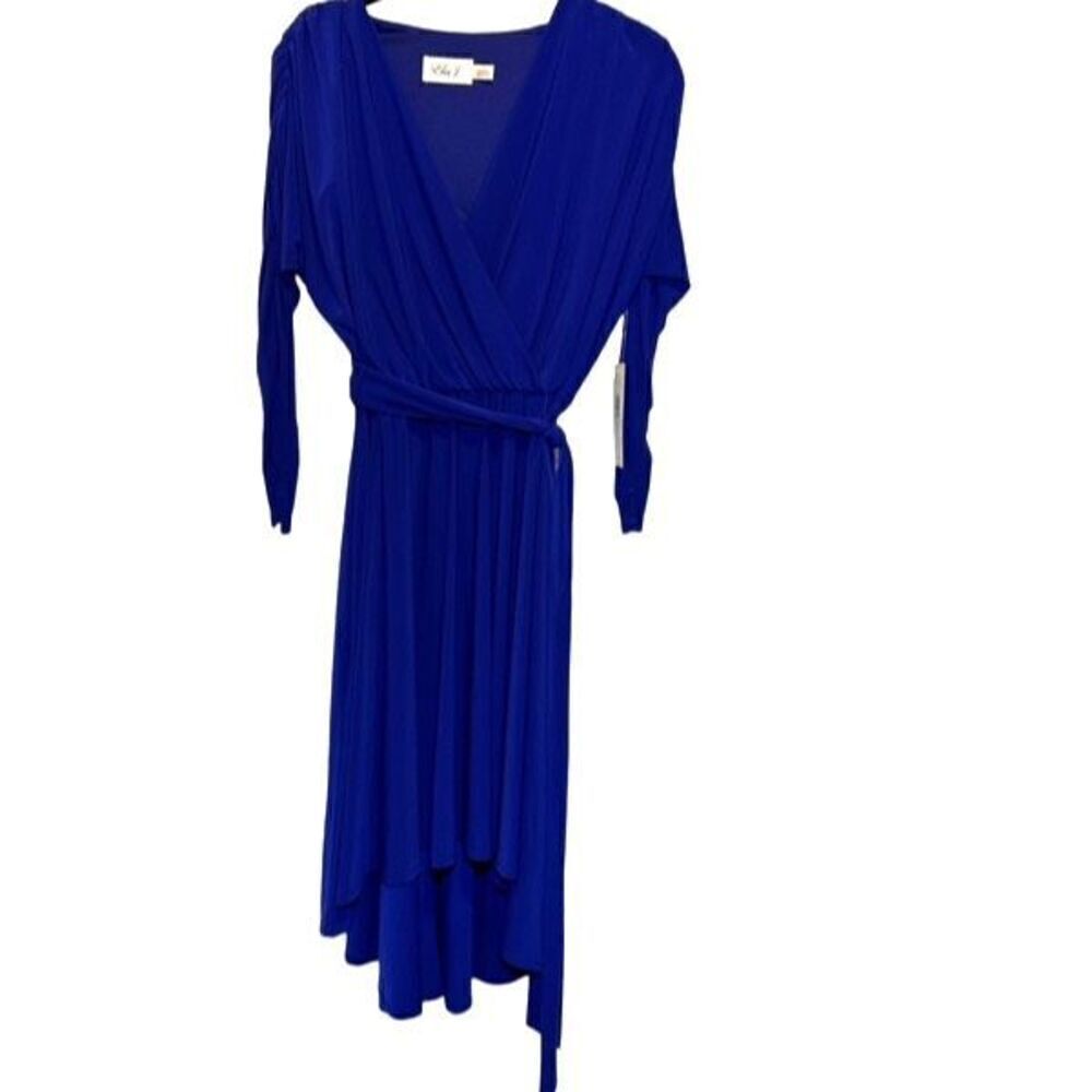 Eliza J Royal Blue High Low 3/4 Sleeve Dress Size 6